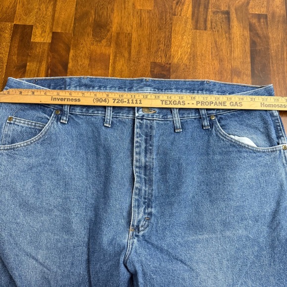 Wrangler Mens‎ 46x29 Blue Denim Regular Fit Authentic Jeans 98501SW - Picture 7 of 8